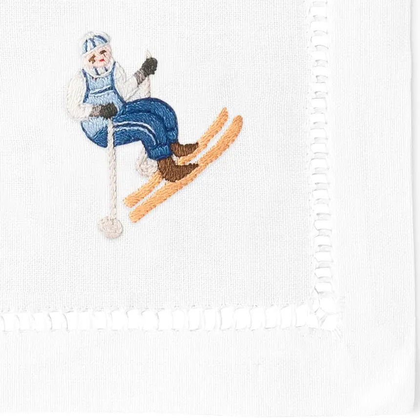 Skiers Cocktail Napkins, Set of 4