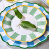 Sage Green Striped Salad/Dessert Plates - S/4
