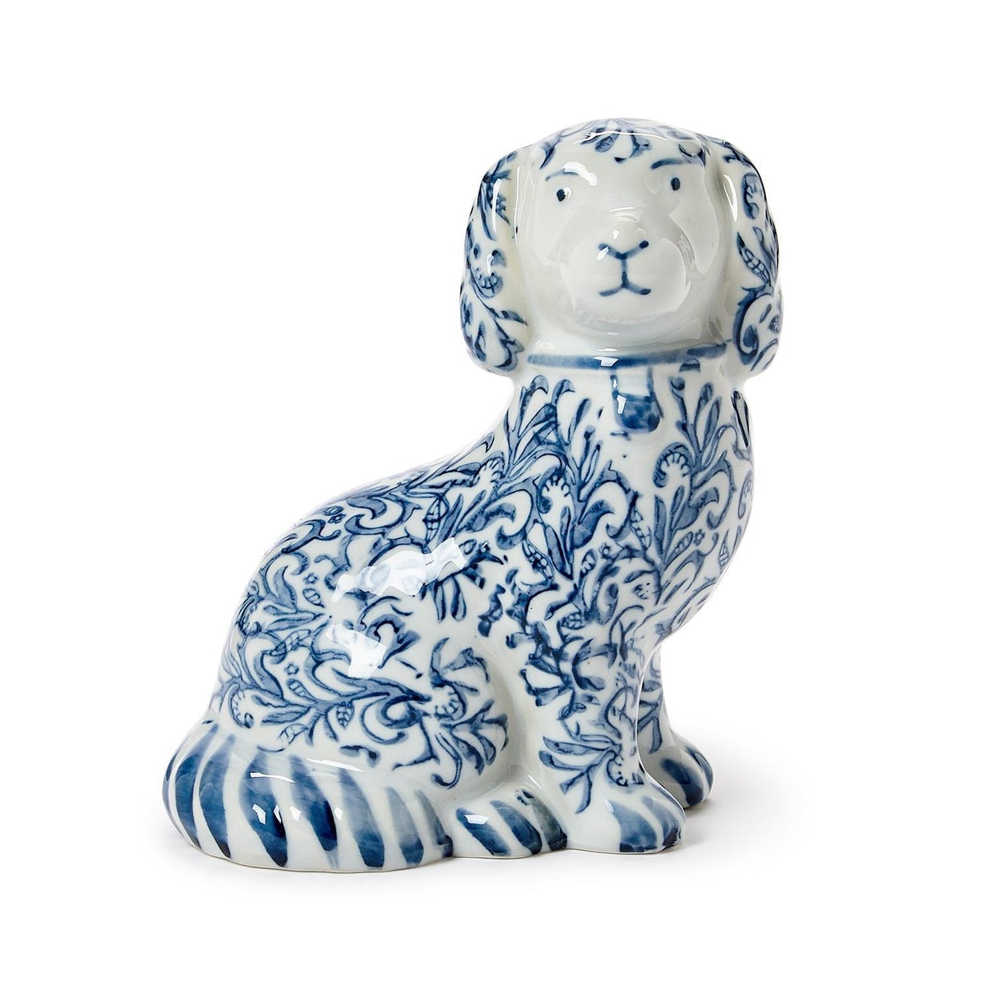 Chinoiserie Hand-Painted Blue and White Dog