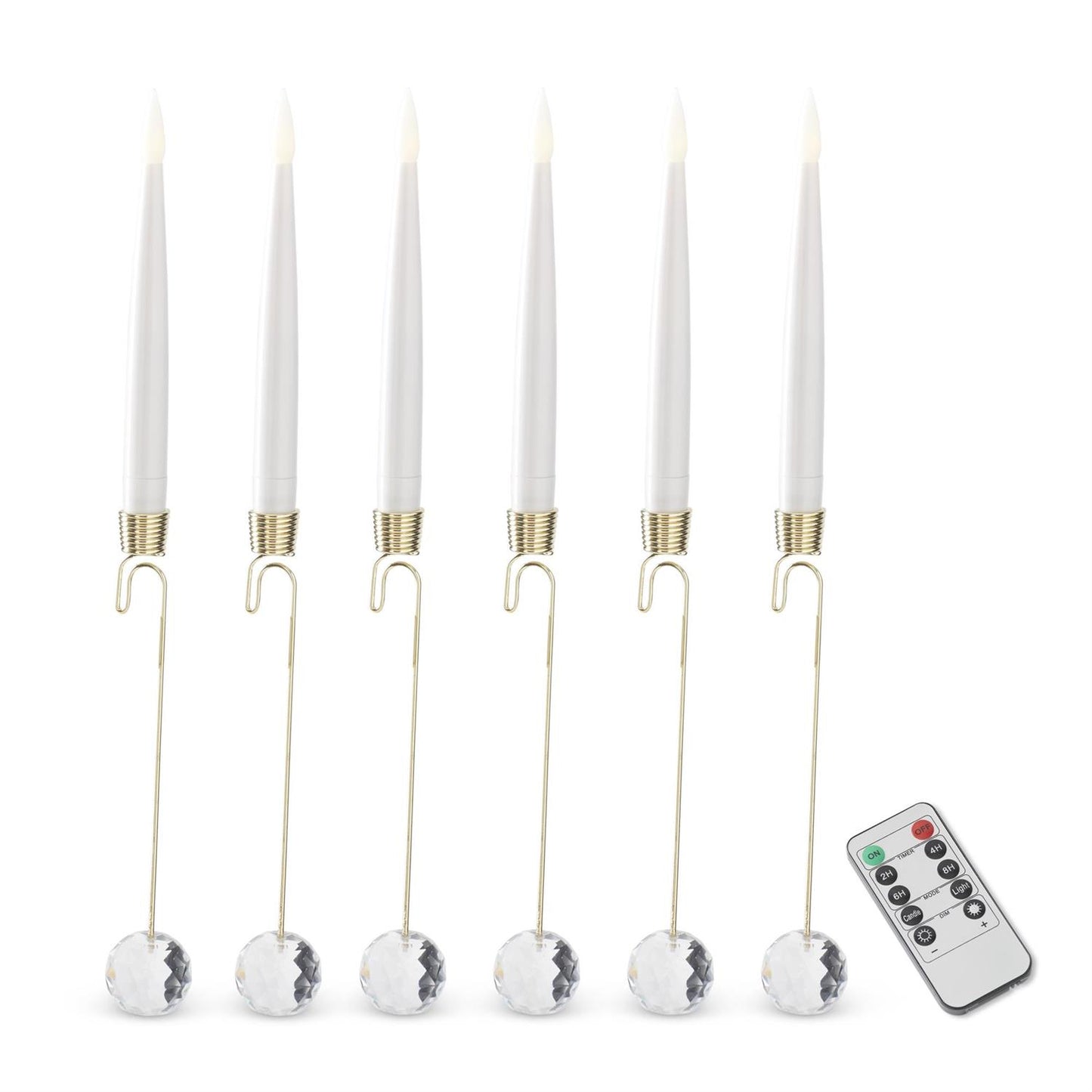 S/6 6" Glass Pendant Hanging Flicker Flame