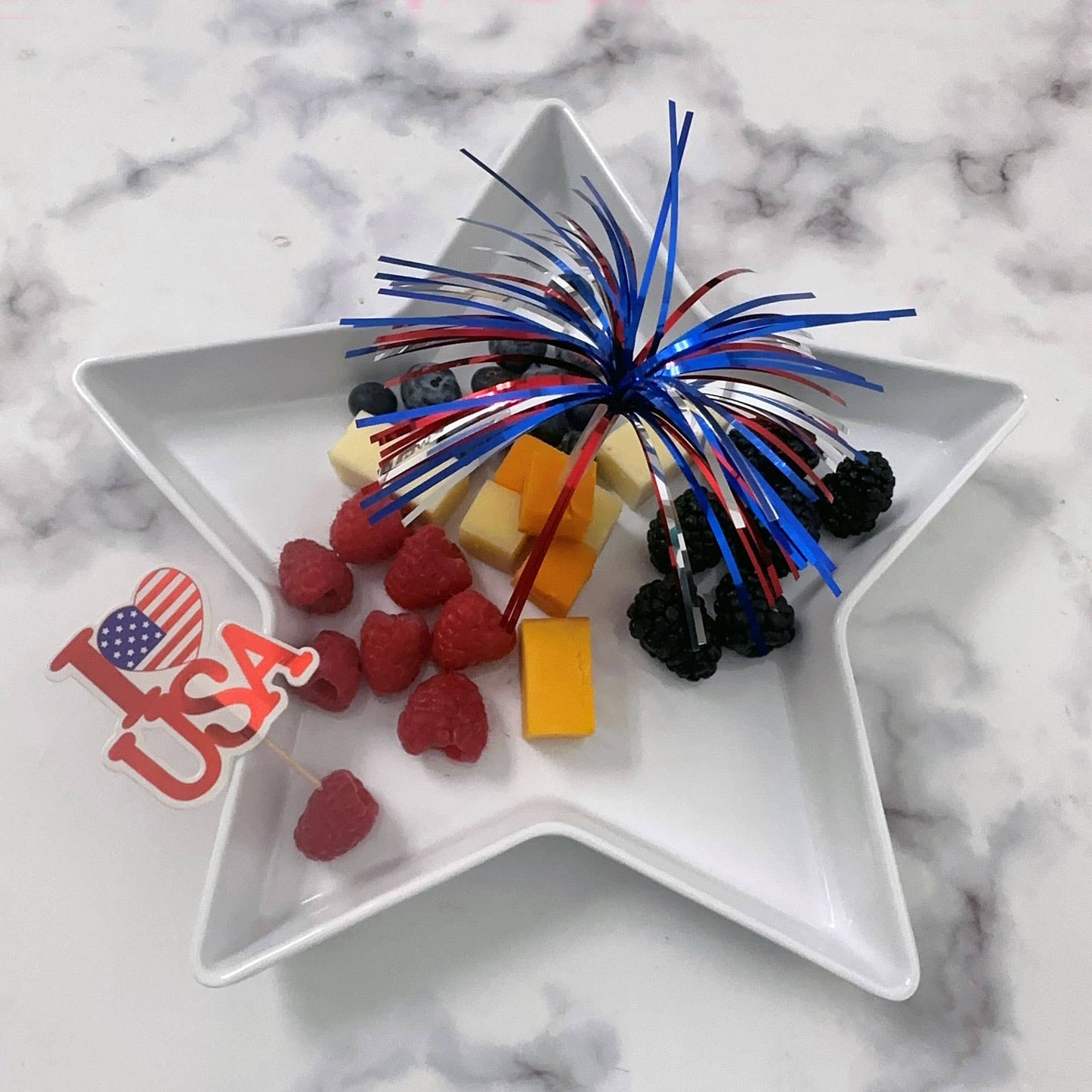 Patriotic Star Melamine 11 1/4" Plate, White