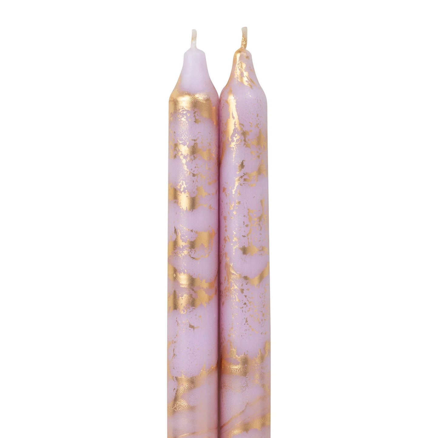 12" Decorative Taper 2pk: Petal w/ Gold