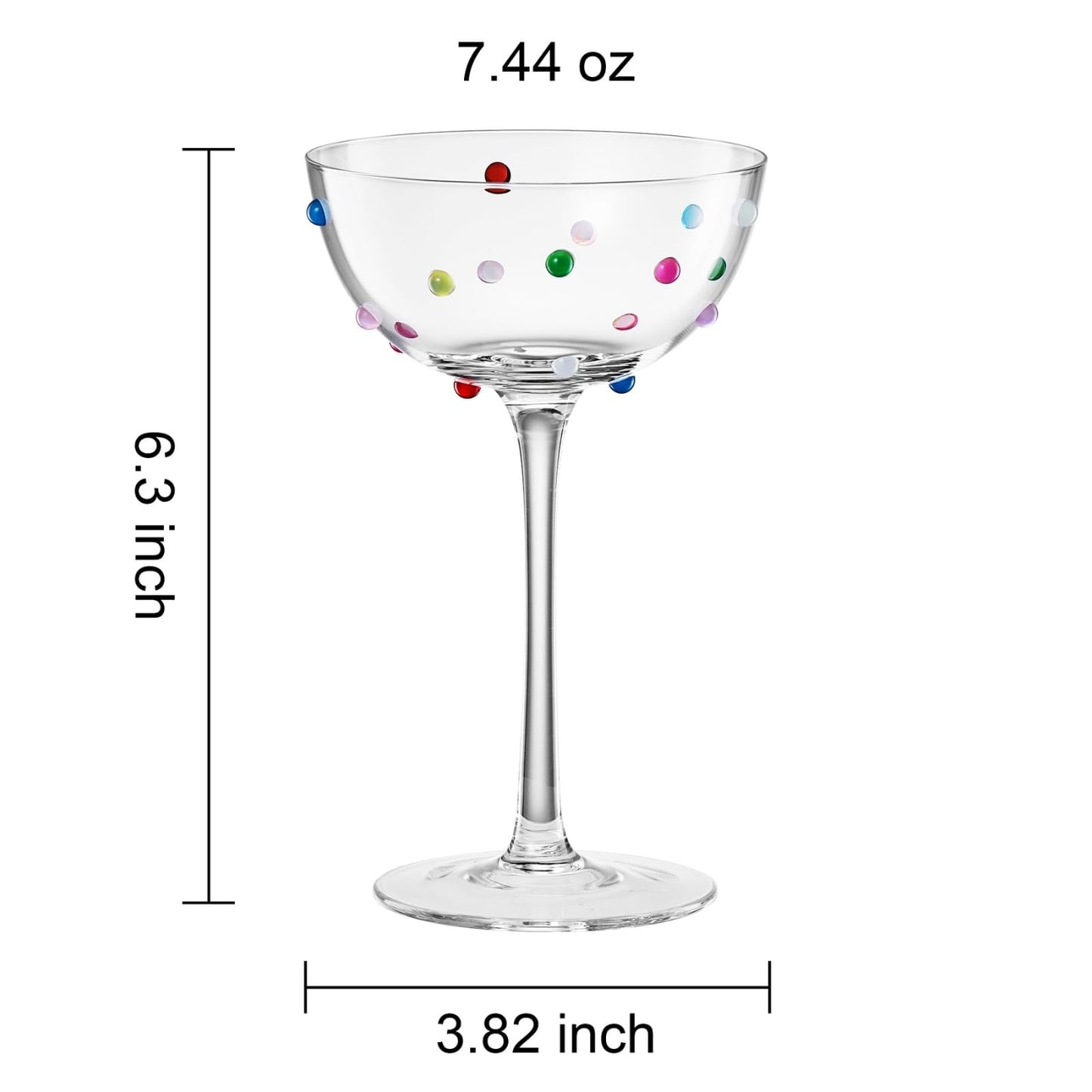 Vintage Confetti Coupe Glasses - Set of 2