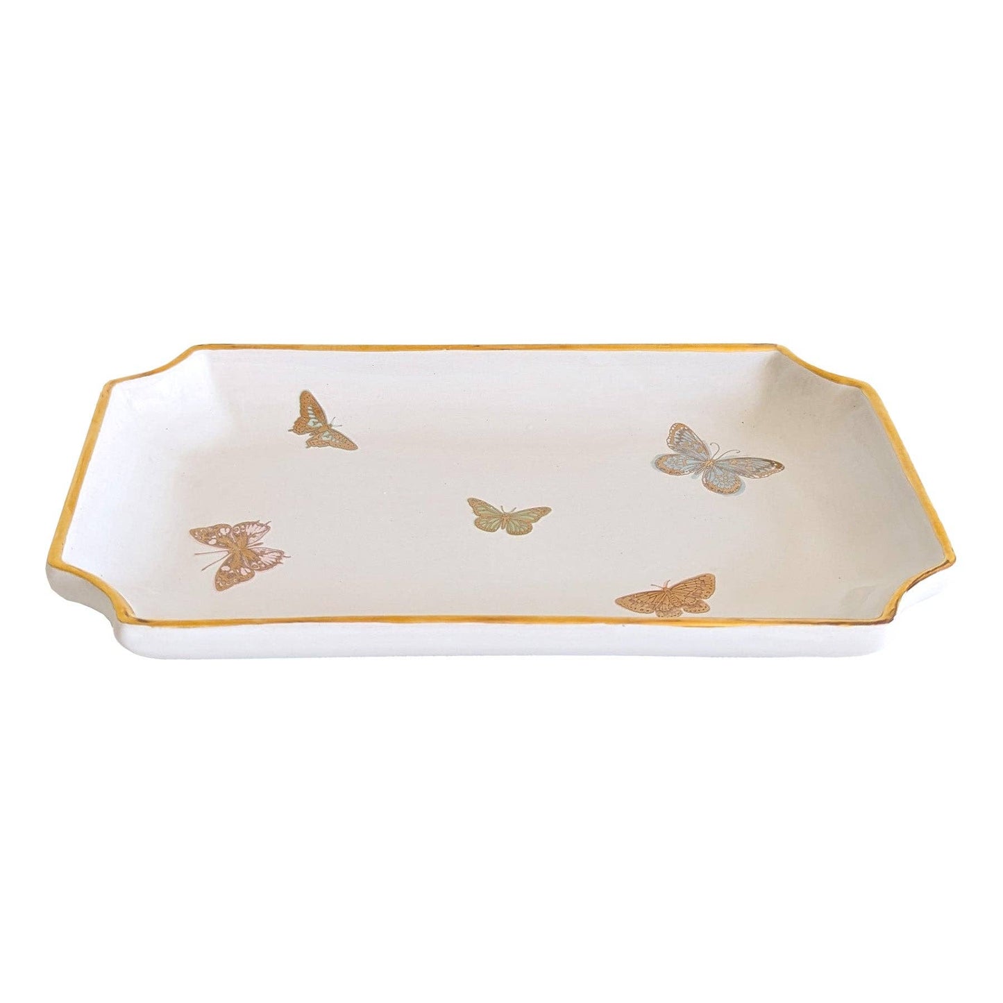 Medium Gilded Butterflies Trays with 22K Gold Accent