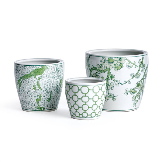 Imperial Flower Pots - Green/White