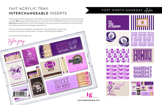 Acrylic Tray Inserts-gameday "Fort Worth"