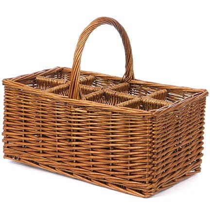 Rectangle Willow Basket w/ 8 Compartments