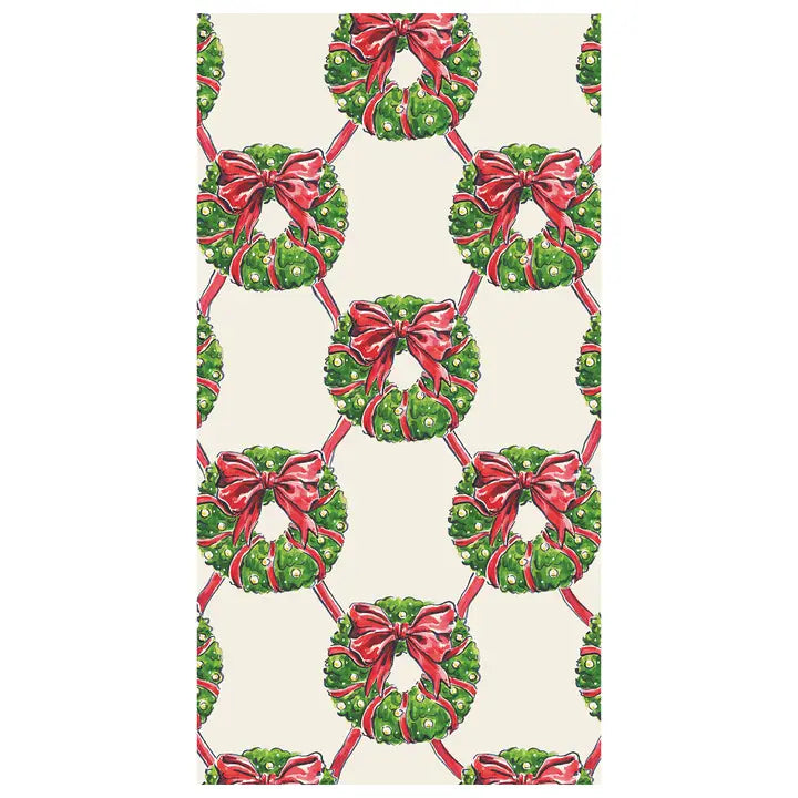Holiday Wreath Guest Napkin Pack