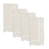 Scalloped Border Napkin Natural, Set of 4