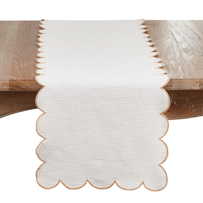 Striped Scalloped Runner, Natural