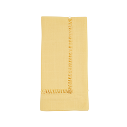 Yellow Hemstitched Border Dinner Napkin, S/4
