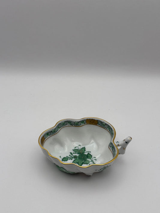 Leaf Dish w/Handle Chinese Bouquet Green