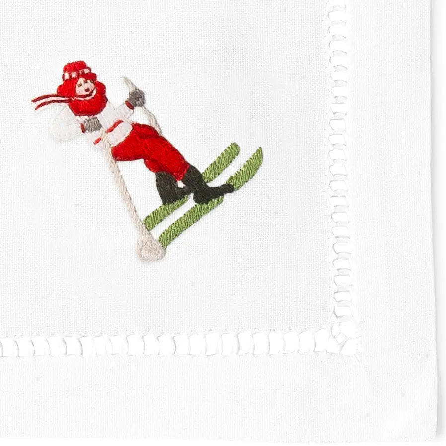 Skiers Cocktail Napkins, Set of 4
