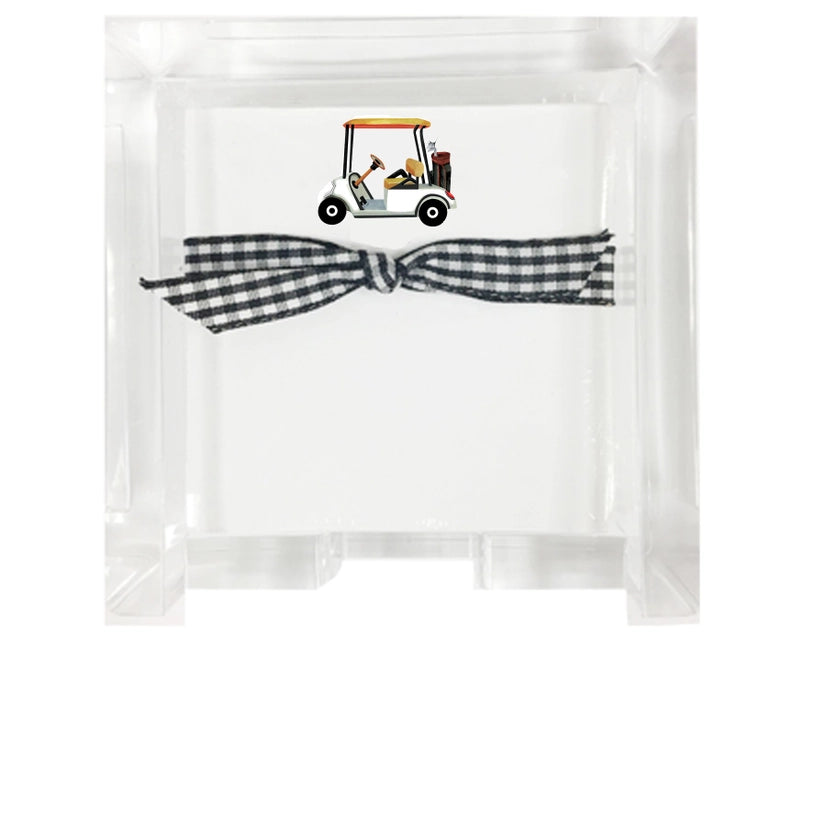 White Golf Cart Mini Notepad Refill