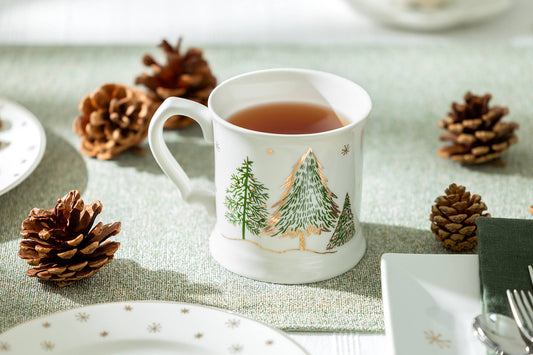 Christmas Pine Trees Fine Porcelain Mug - 12oz