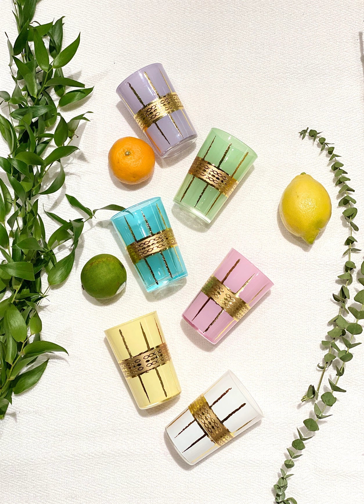 Moroccan Tea Glasses "Corde" Design, S/6