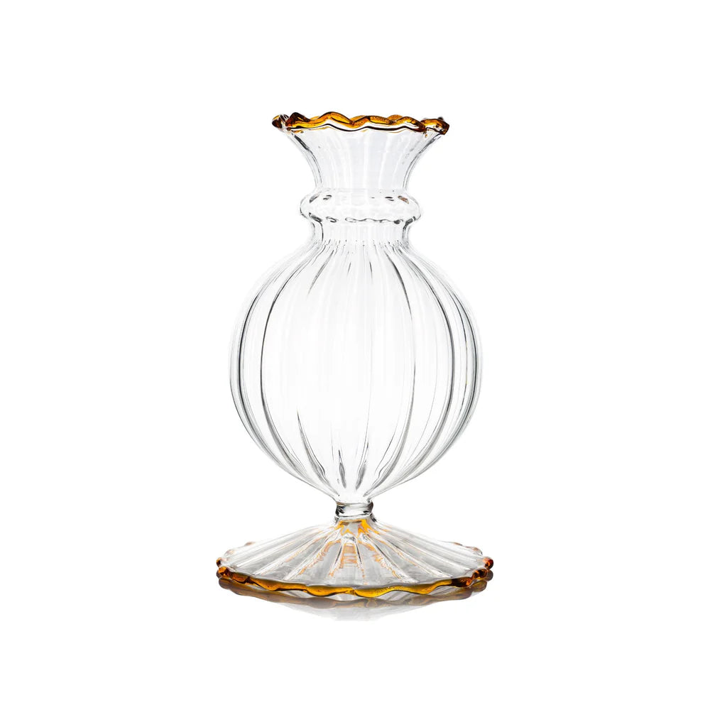 Bud Vase Amber Trim