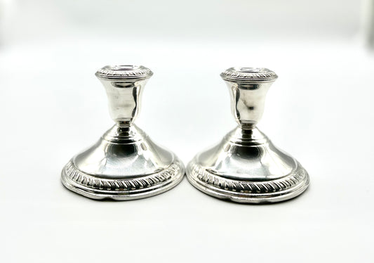 Vintage Sterling 3" Candlestick Pair