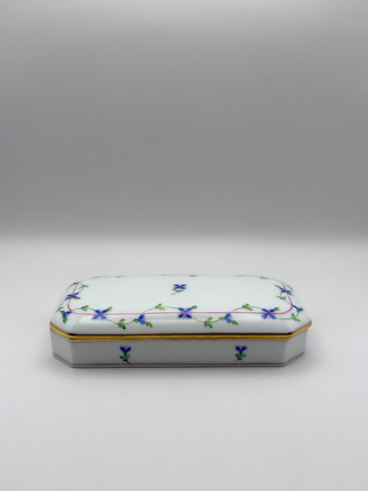 Blue Garland Rectangle Box