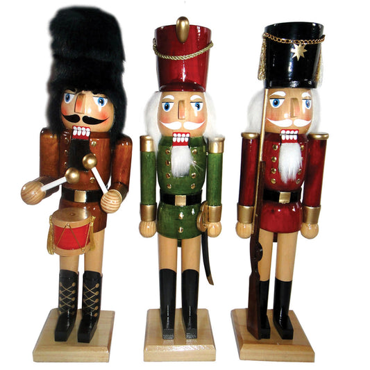 14" Natural Wood Nutcracker Set