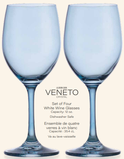 Set of Four Veneto White Wine Glasses: Ballet Pink