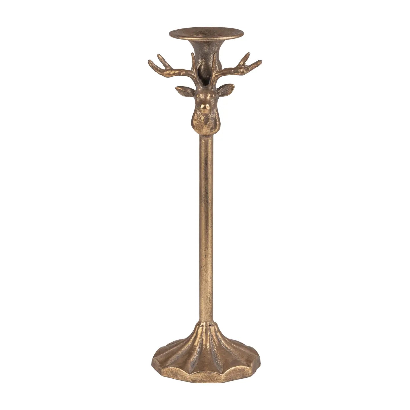Antique Gold Stag Candle Holder