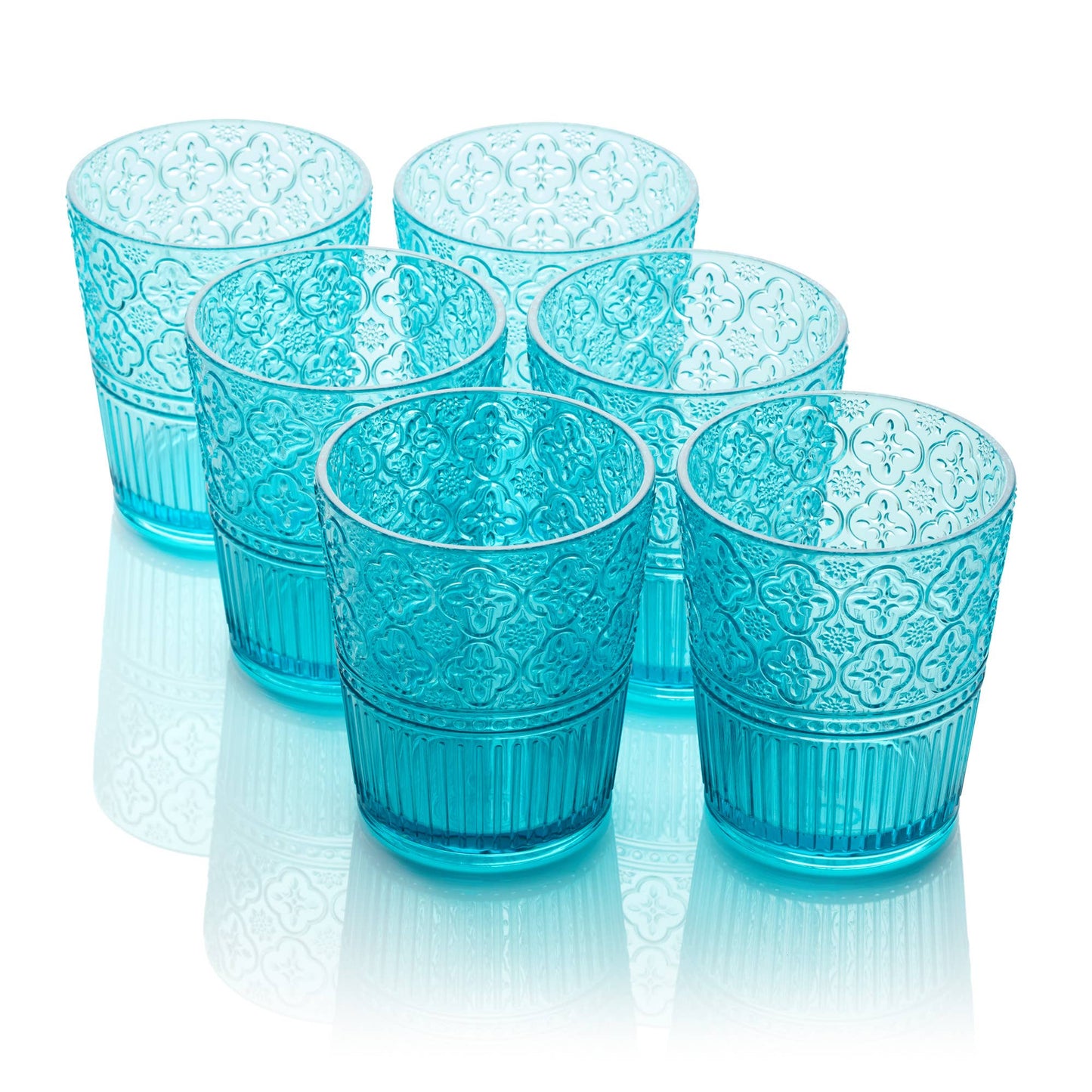 Victoria Aqua Acrylic Glass, S/6