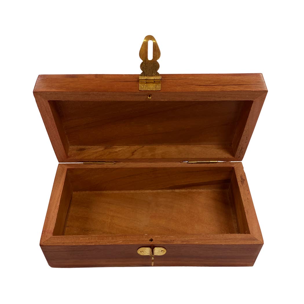 6-1/4" Stag Engraved Acacia Wood Box