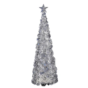 Magical Ice Cube Crystal Acrylic LED Christmas Tree-14"