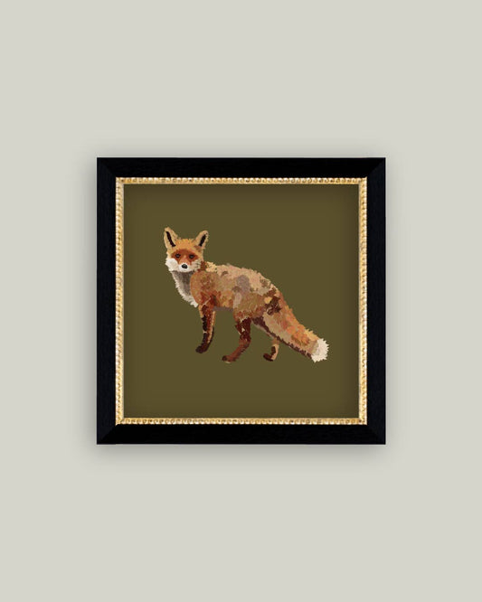 Fox Closeup Framed 5x5