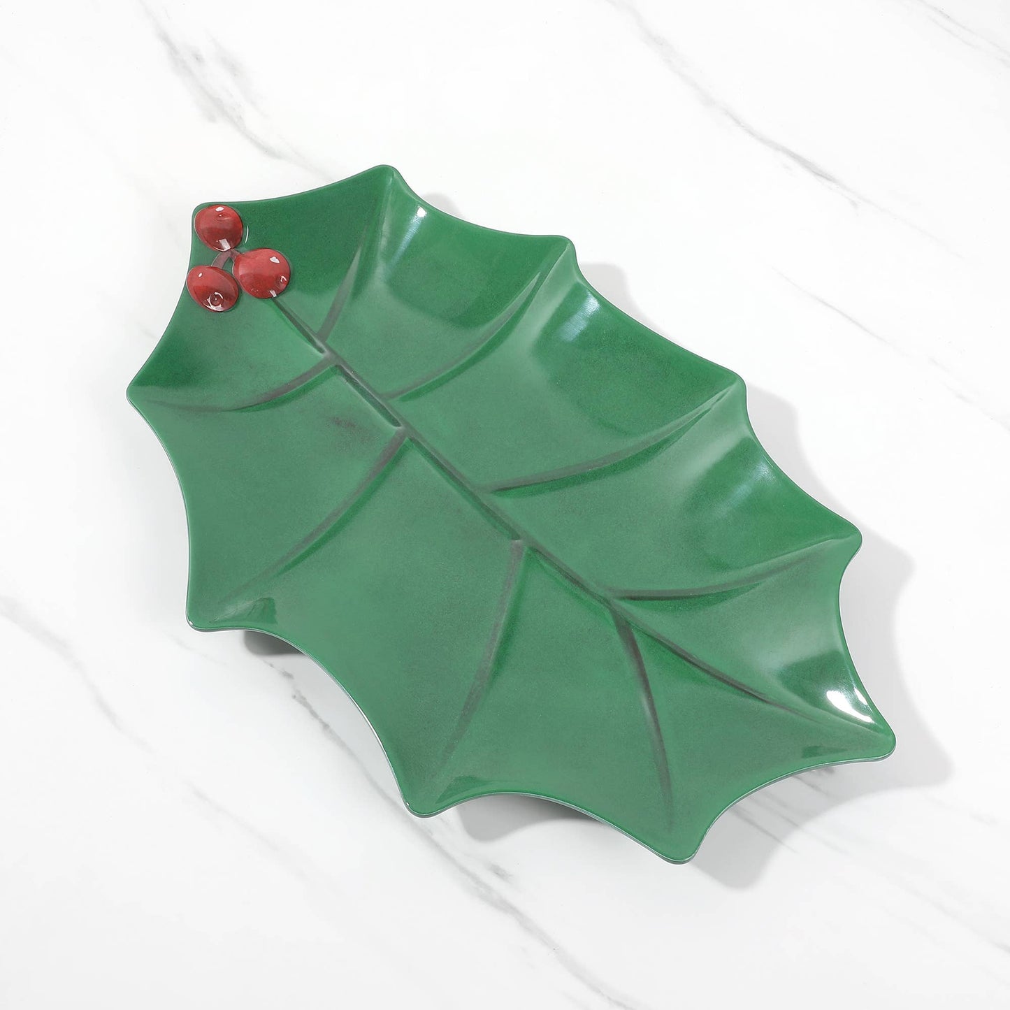 Holly Leaf 16" Melamine Platter