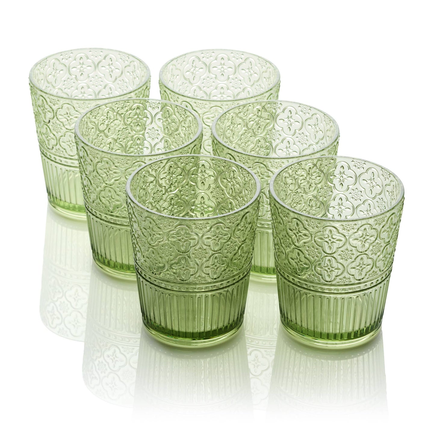 Victoria Green Acrylic Glass, S/6