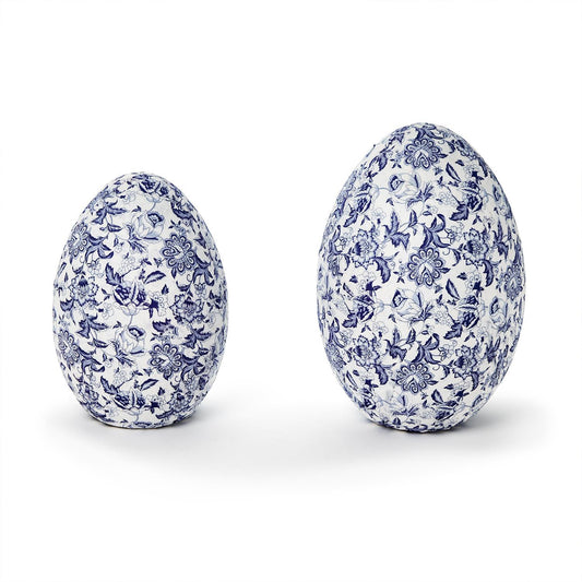 Blue & White Chinoiserie Paper Mache Egg
