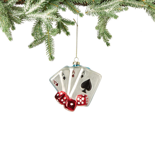 Glass Playing Cards Ornament