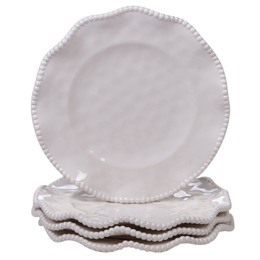 Perlette Cream Salad Plate, S/4