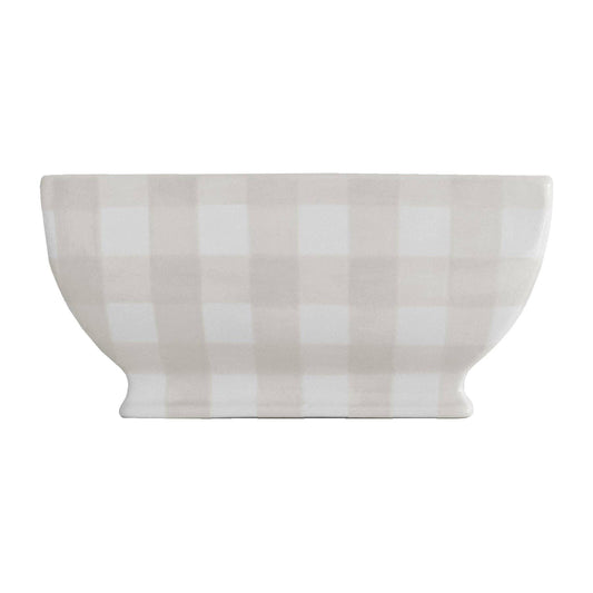 Gingham Planter: Beige