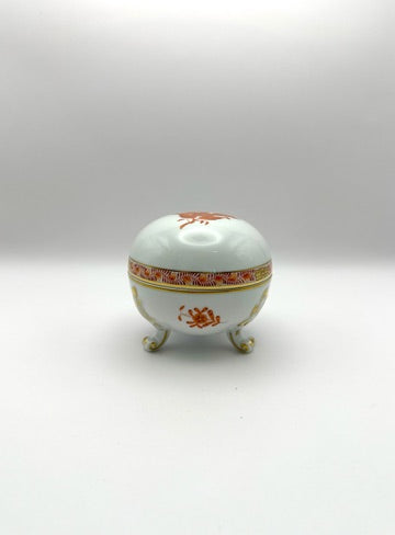 Chinese Bouquet Rust Footed Box