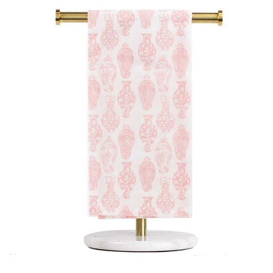 Claire Chinoiserie Hand Towel White/Light Pink 20x28