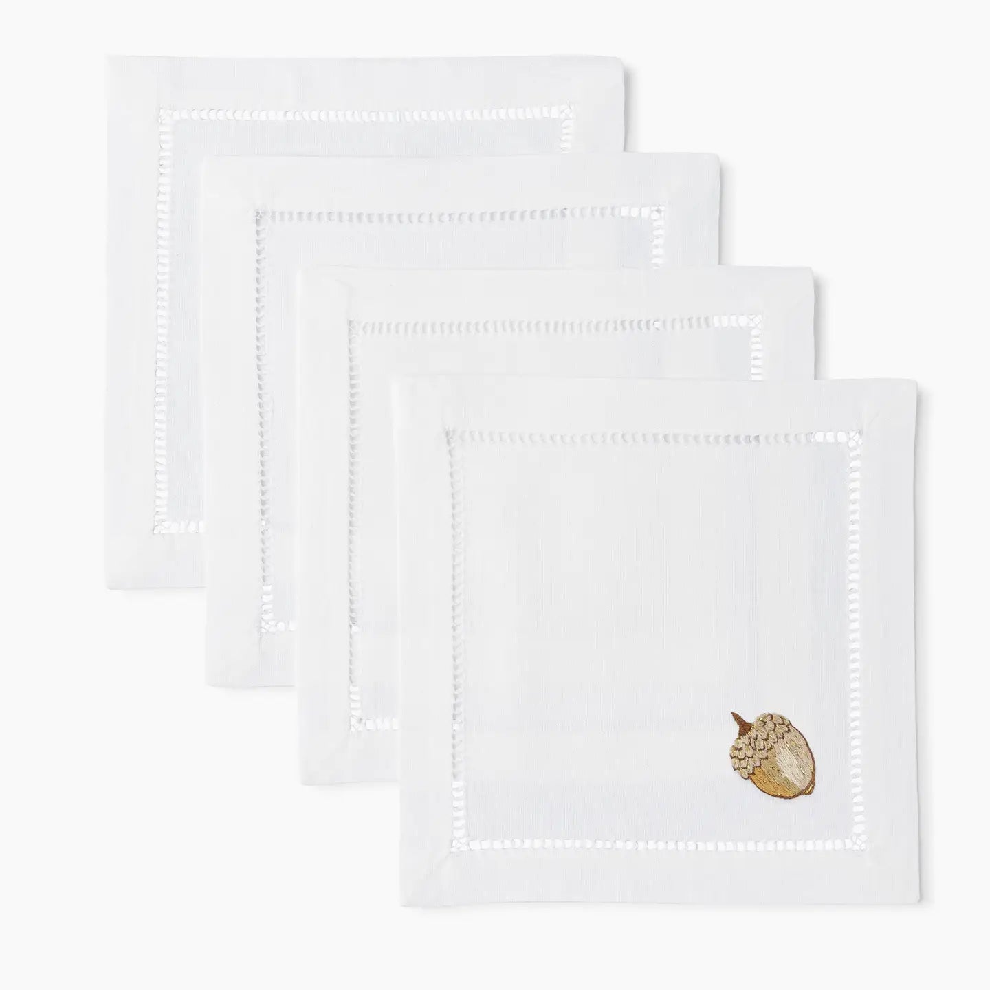Acorn Gold Cocktail Napkins, Set of 4