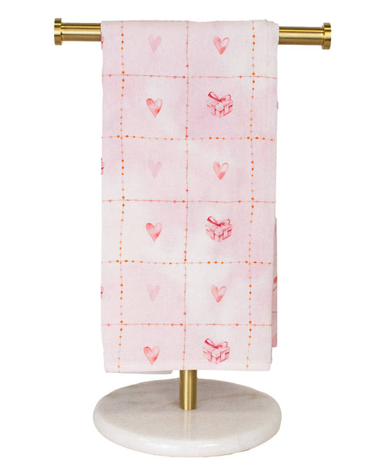 Gift of Love Hand Towel White/Pink 20x28