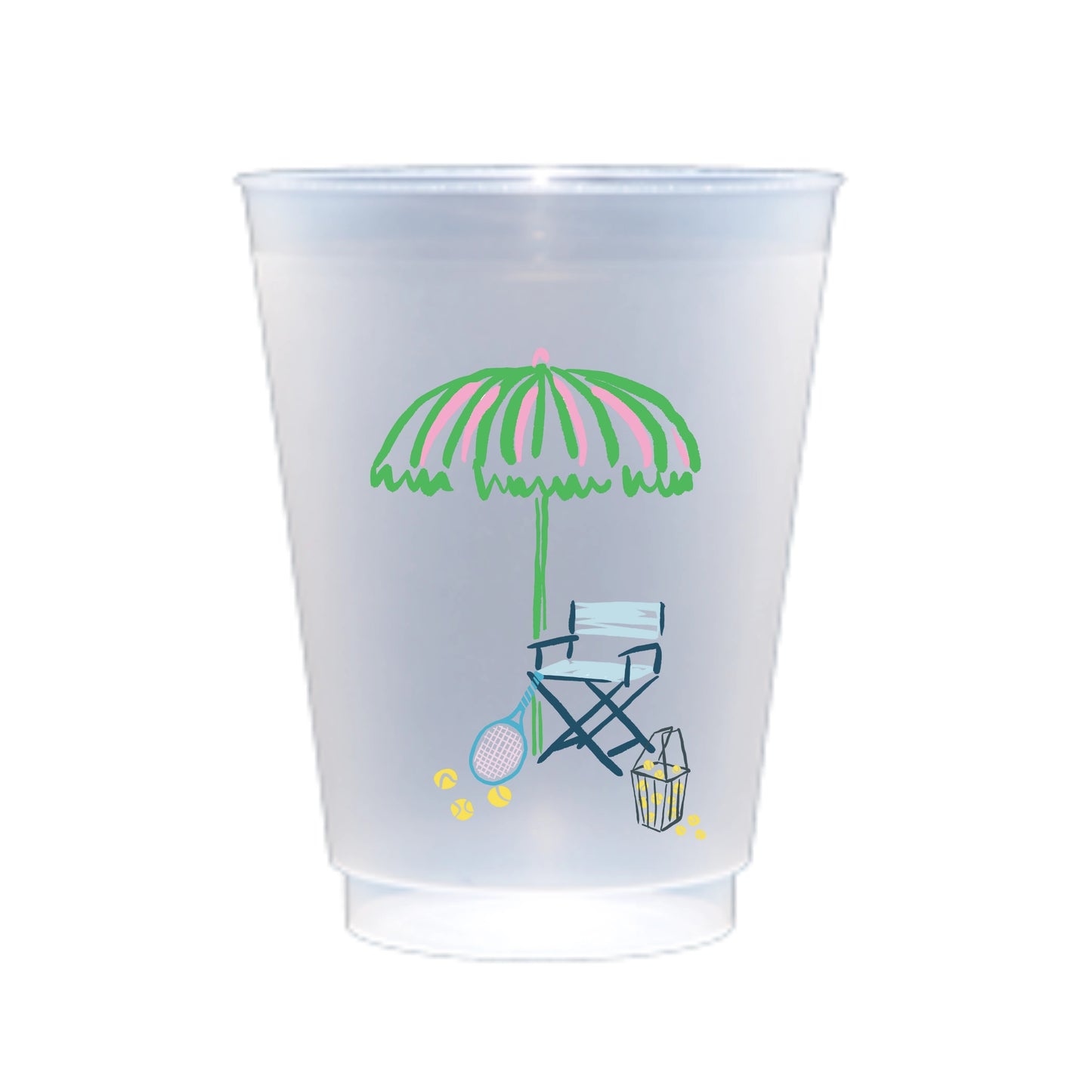 Meet Me on the Court Shatterproof Frost Flex Cups, S/6