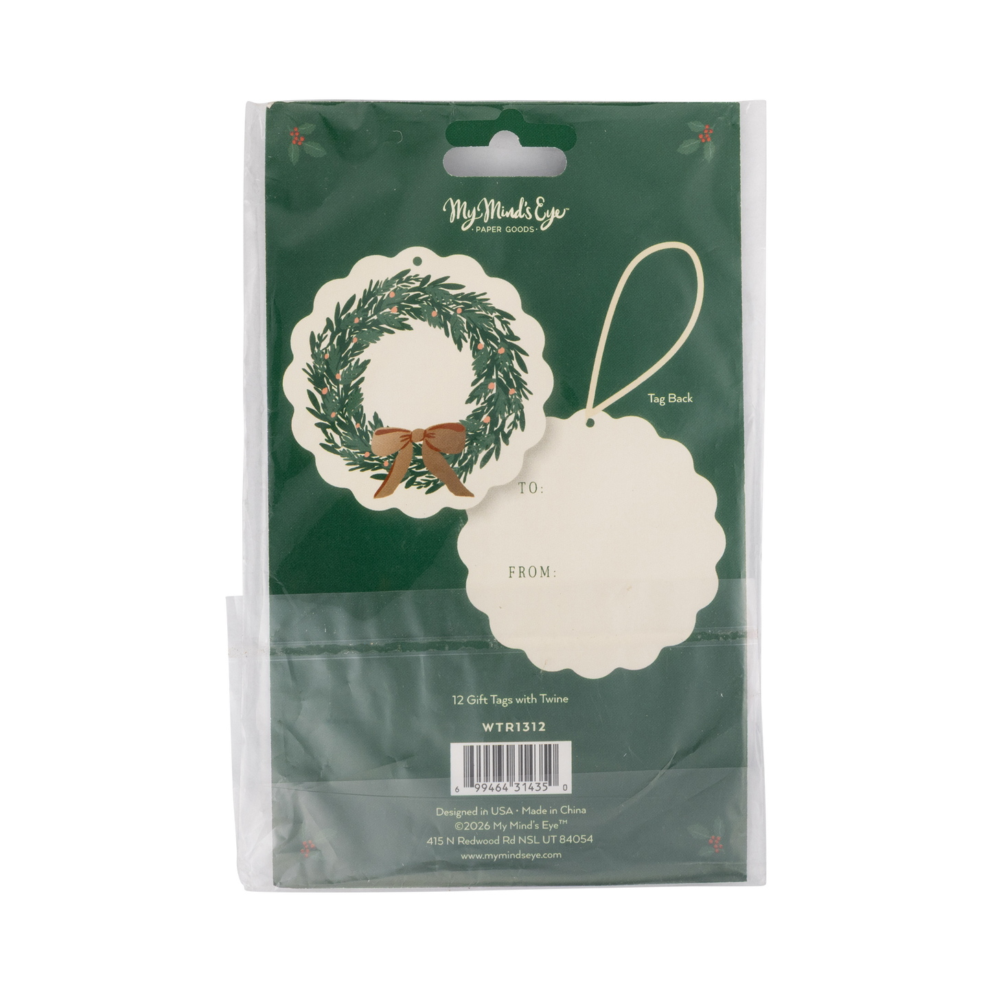 Wreath Gift Tags QTY 12