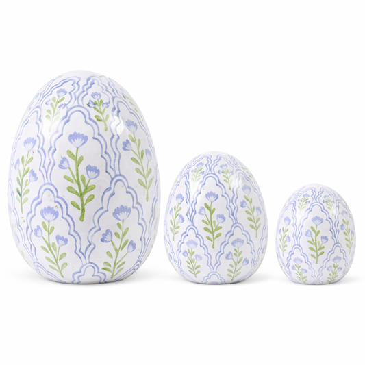 White & Lavender Tulip Trellis Egg: 8"