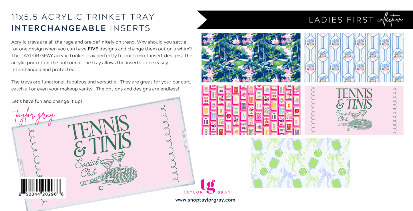 5.5x11 LADIES FIRST trinket tray insert set of 5