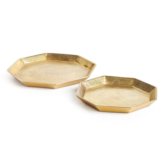 Dezi Octagonal Serving Tray: Gold/Aluminum