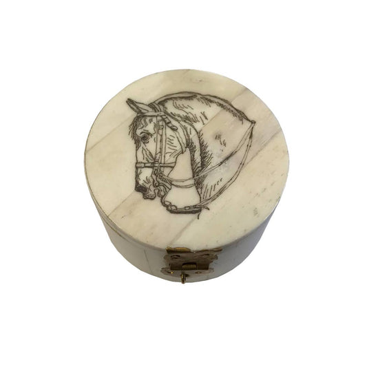 2-1/4" Horse Head Trinket Bone Box