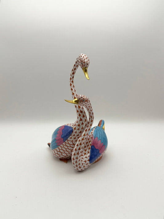 Rust Pair of Swans