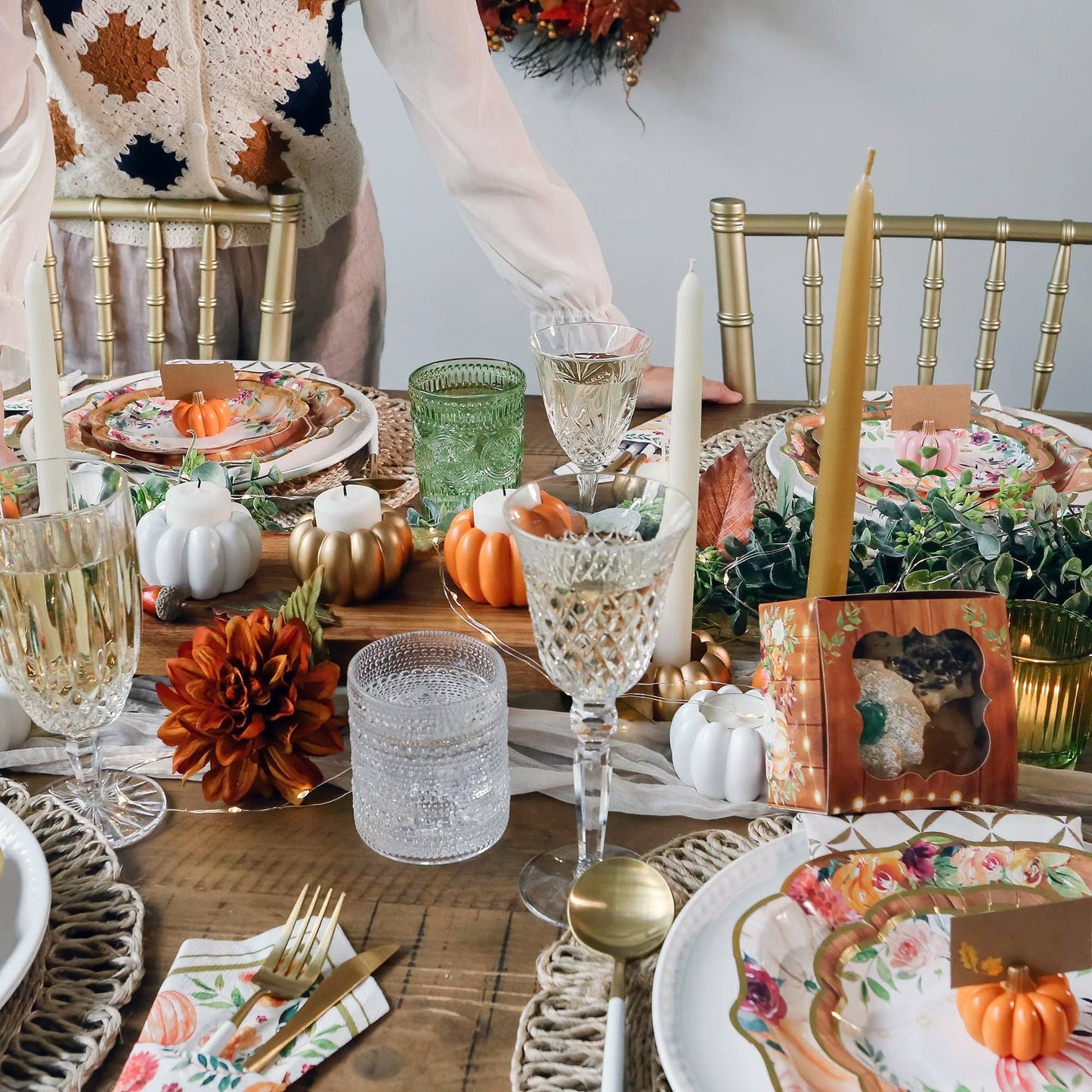 Orange Pumpkin Place Card Holder (Set of 6)
