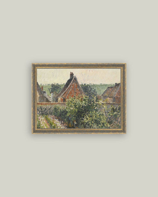 Near the Garden Framed Antique Art: 16x12