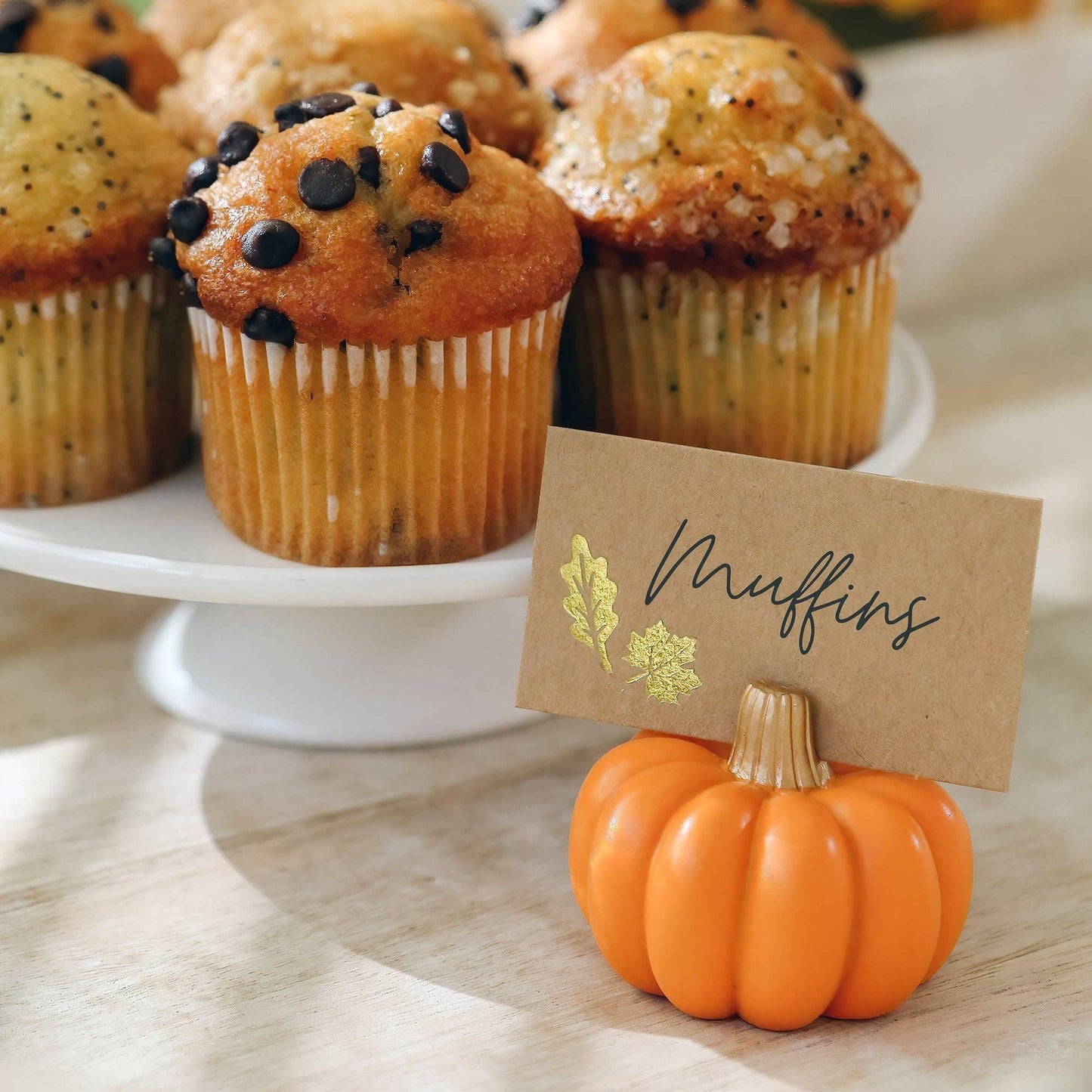 Orange Pumpkin Place Card Holder (Set of 6)